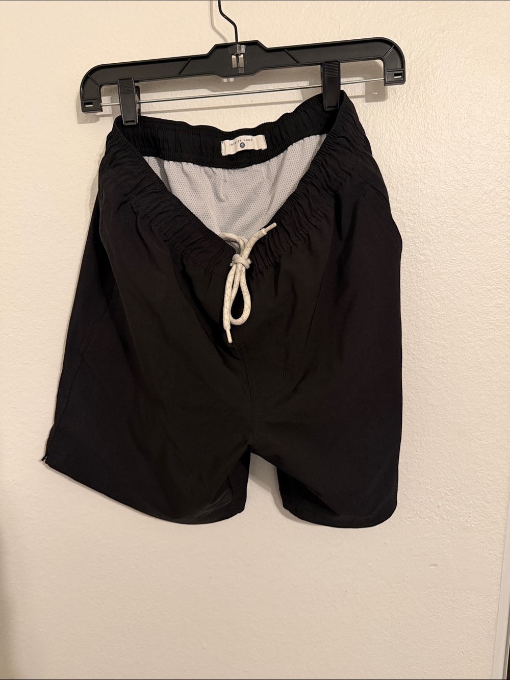 Trinity Black Swim Shorts with White Mesh Lining
